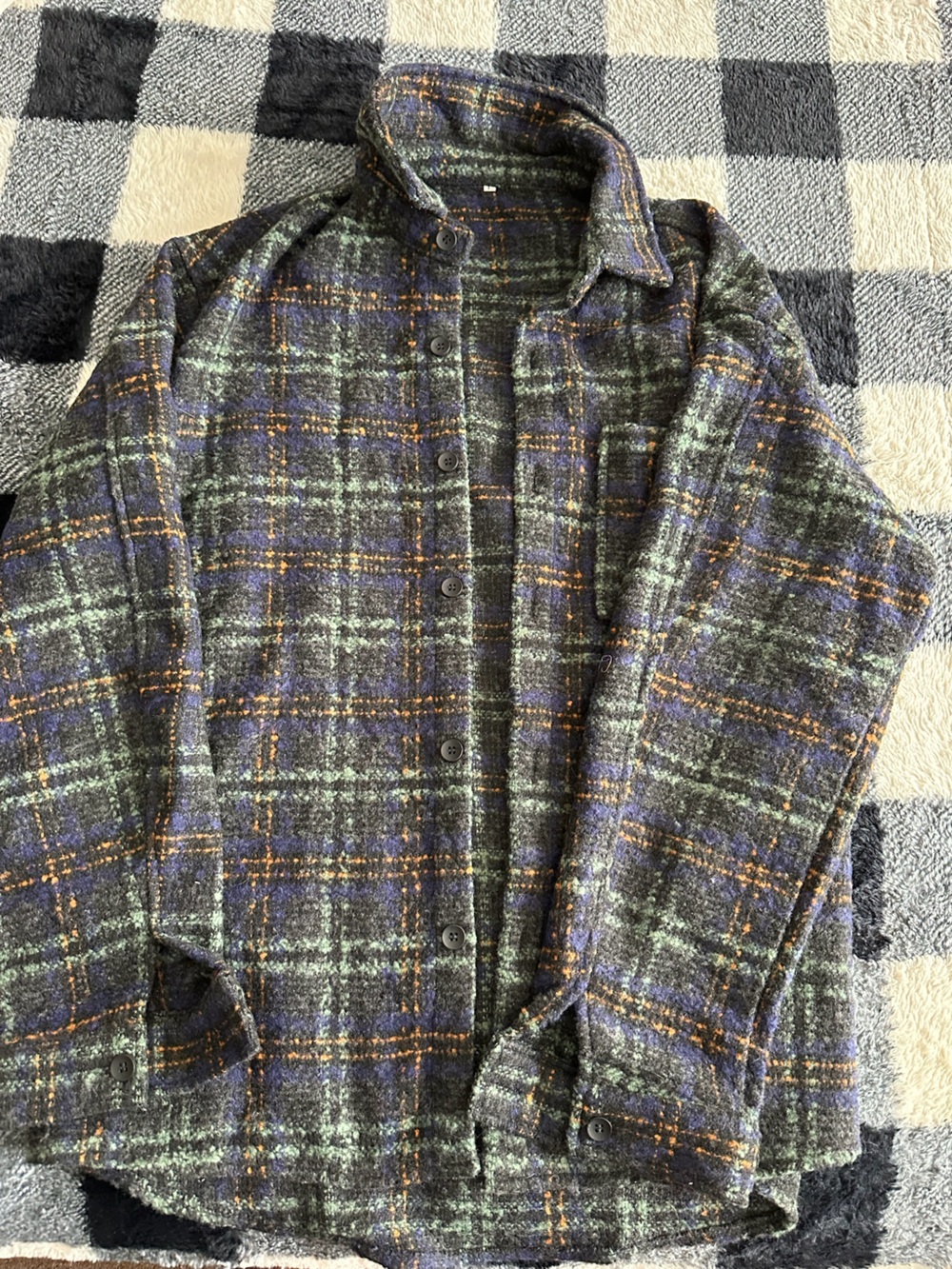 Plaid Lightweight Shirt Jacket — Green and Blue